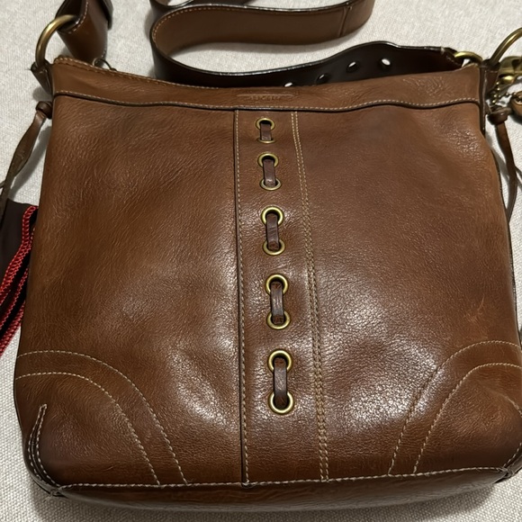 Vintage Coach Chelsea Convertible Strap All Leather Bag-EUC-Cognac Tabacco Brown - Picture 5 of 17